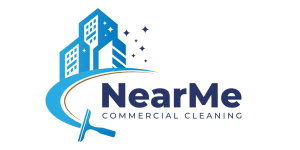 NearMe Commercial Cleaning Logo. Buildings, Offices and Commercial Real Estate.